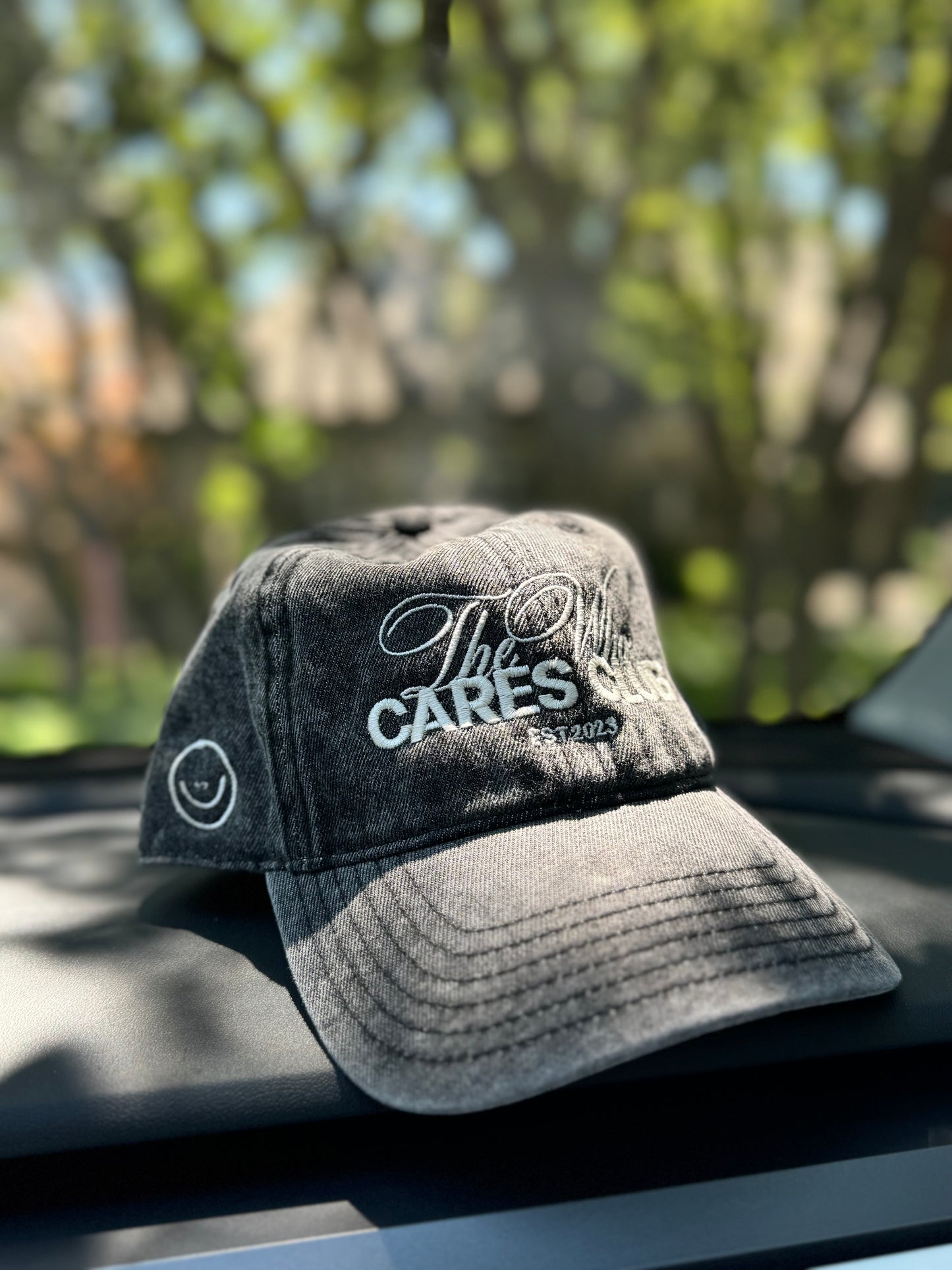 Washed Black Dad Hat - The Who Cares Club