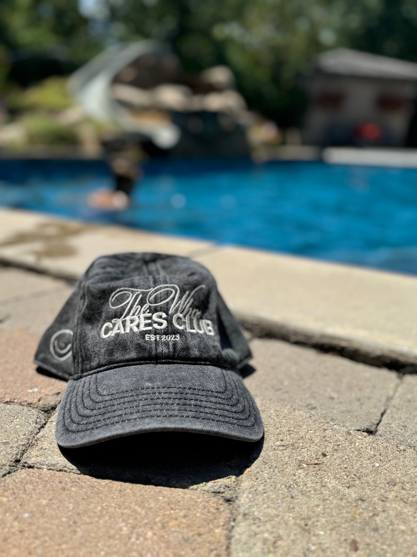 Washed Black Dad Hat - The Who Cares Club